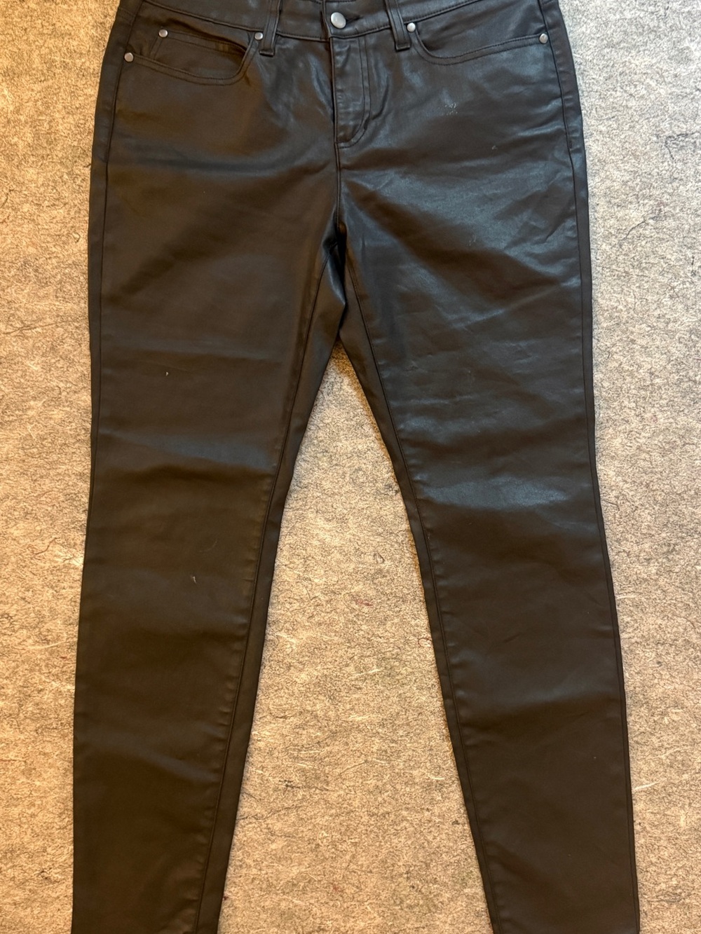 Eileen Fisher Black Coated Skinny Jeans